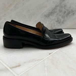 Black leather loafers size 6.5/7